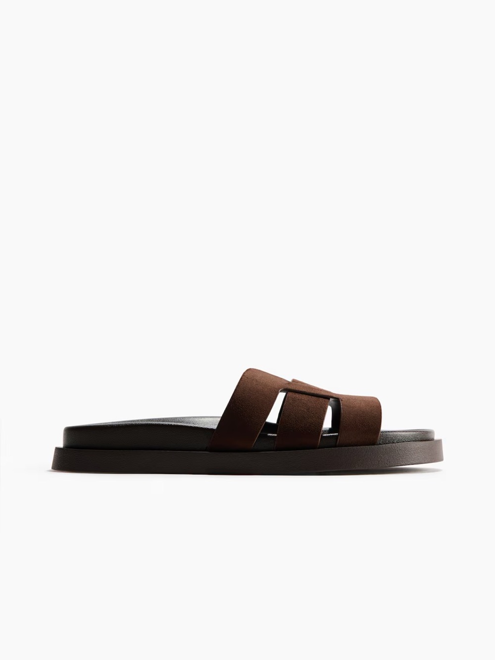 H&M Dark Brown Footbed Sandals Size 8 - Picture 3 of 9